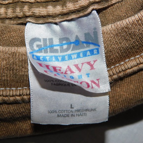 VTG 90s Stone Aged Rockwear Mens L Brown Shirt Petroglyphs Native acid wash - Picture 4 of 11